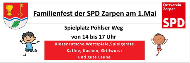 Familienfest der SPD Zarpen am 1. Mai 2026